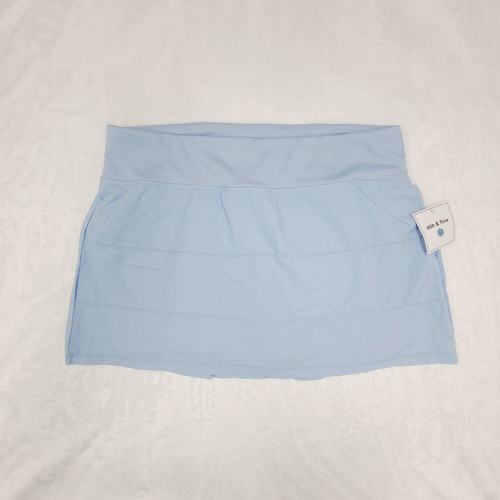 NWT Eb & Flow Light Blue Athletic Skort XL Golf Tennis Pickleball Activewear